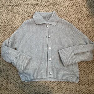 Abercrombie & Fitch Gray Chunky Knit Cardigan Sweater